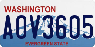 WA license plate AOV3605