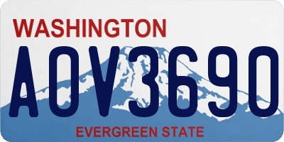 WA license plate AOV3690