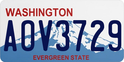 WA license plate AOV3729