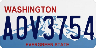 WA license plate AOV3754