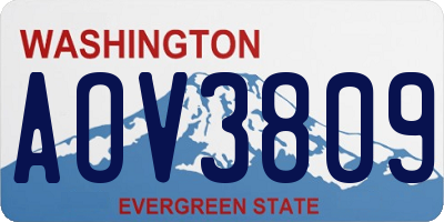 WA license plate AOV3809