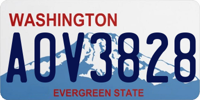 WA license plate AOV3828