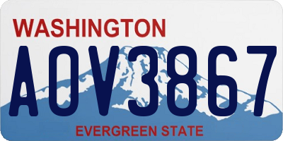 WA license plate AOV3867