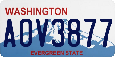 WA license plate AOV3877