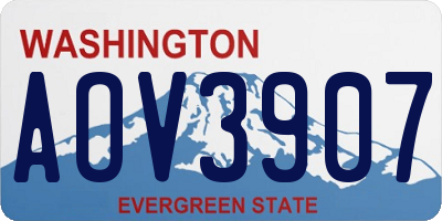 WA license plate AOV3907