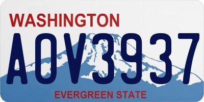 WA license plate AOV3937