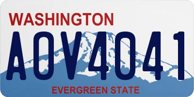 WA license plate AOV4041
