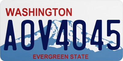 WA license plate AOV4045