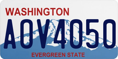 WA license plate AOV4050