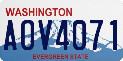 WA license plate AOV4071
