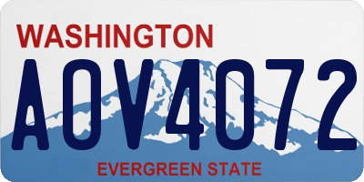 WA license plate AOV4072