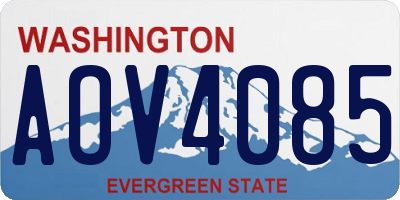 WA license plate AOV4085