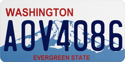 WA license plate AOV4086