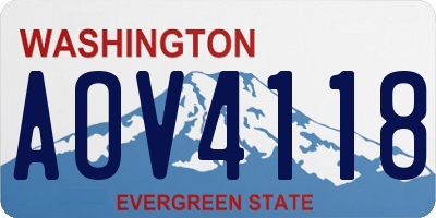 WA license plate AOV4118