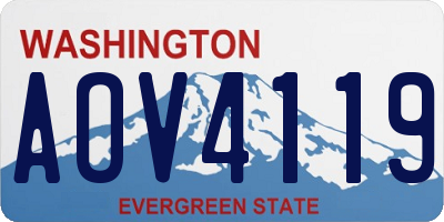 WA license plate AOV4119