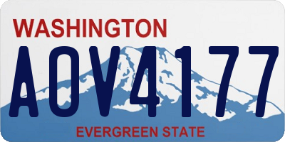 WA license plate AOV4177