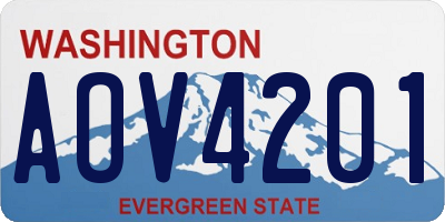 WA license plate AOV4201