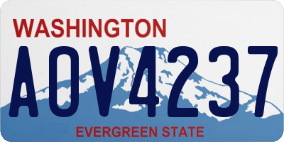 WA license plate AOV4237