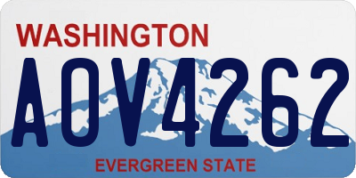 WA license plate AOV4262