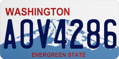 WA license plate AOV4286
