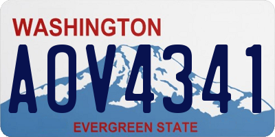 WA license plate AOV4341