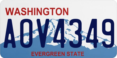 WA license plate AOV4349