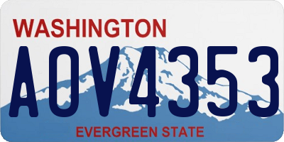 WA license plate AOV4353