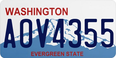 WA license plate AOV4355