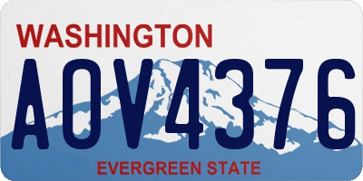 WA license plate AOV4376