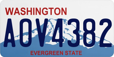 WA license plate AOV4382