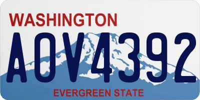 WA license plate AOV4392