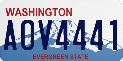 WA license plate AOV4441