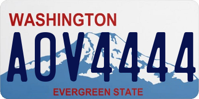 WA license plate AOV4444