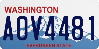 WA license plate AOV4481