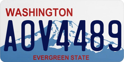 WA license plate AOV4489