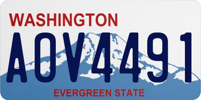 WA license plate AOV4491