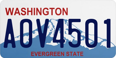 WA license plate AOV4501
