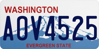 WA license plate AOV4525