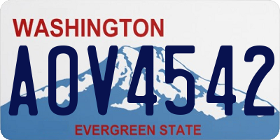 WA license plate AOV4542