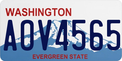 WA license plate AOV4565