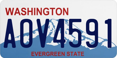 WA license plate AOV4591