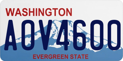 WA license plate AOV4600