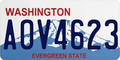 WA license plate AOV4623