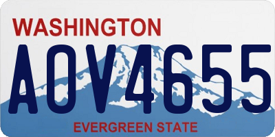 WA license plate AOV4655