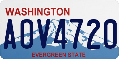 WA license plate AOV4720