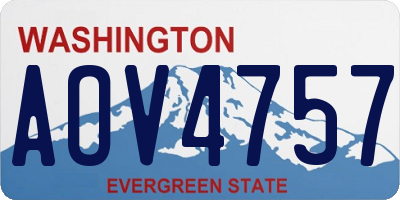 WA license plate AOV4757