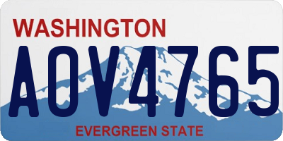 WA license plate AOV4765
