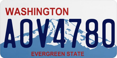 WA license plate AOV4780