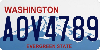 WA license plate AOV4789