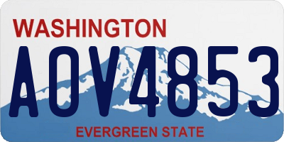 WA license plate AOV4853